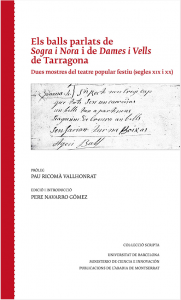 Coberta del llibre "Els balls parlats de Sogra i Nora i de Dames i Vells de Tarragona"