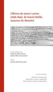 Volum 5 - Llibreta de notes i cartes de Narcís Batlle, masover de Montiró